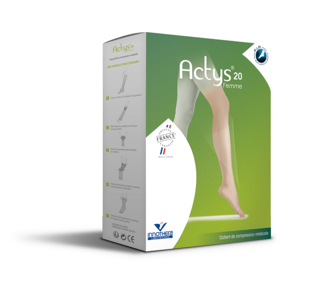 Actys 20 - Collant Femme - Classe 2 - Taille 3 Court - Beige