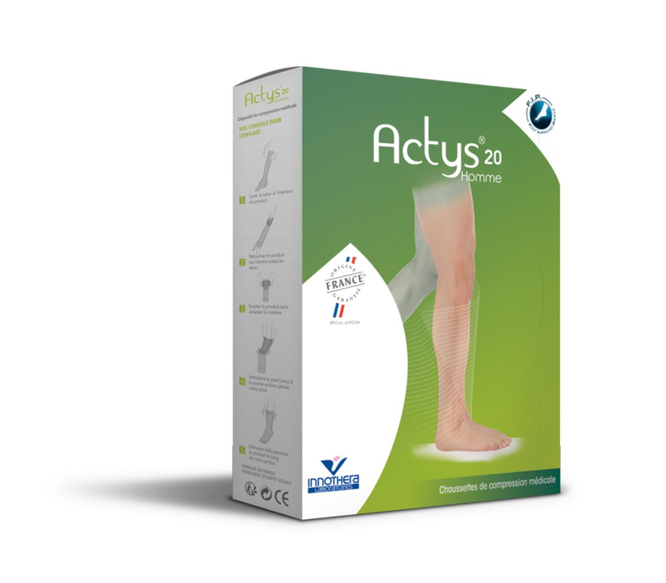 Actys 20 - Chaussettes Homme - Classe 2 - Taille 3_plus Normal - Beige