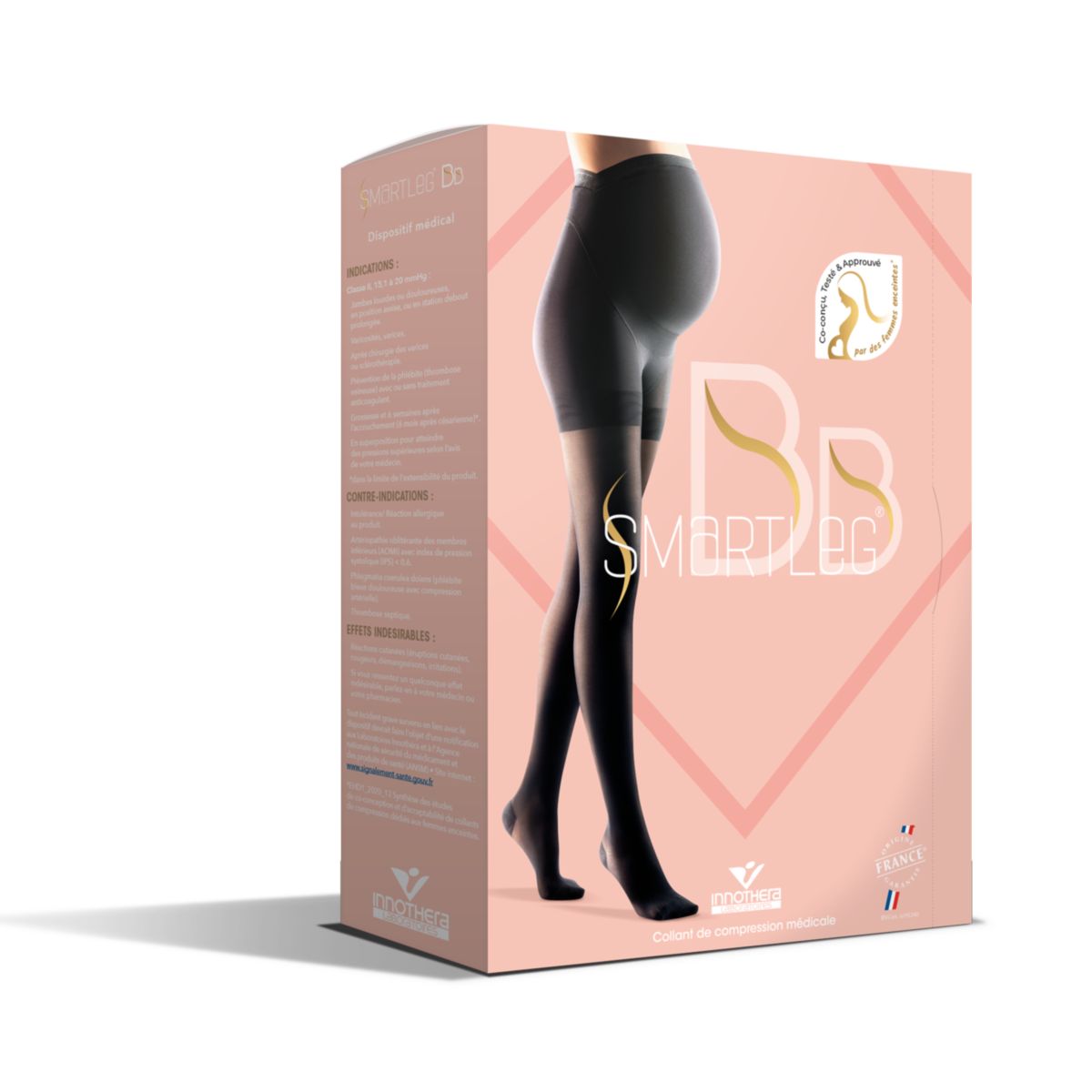 Smartleg BB Semi-Transparent - Collant Femme Enceinte - Classe 2 - Taille 4 Long - Noir "Mystérieuse"