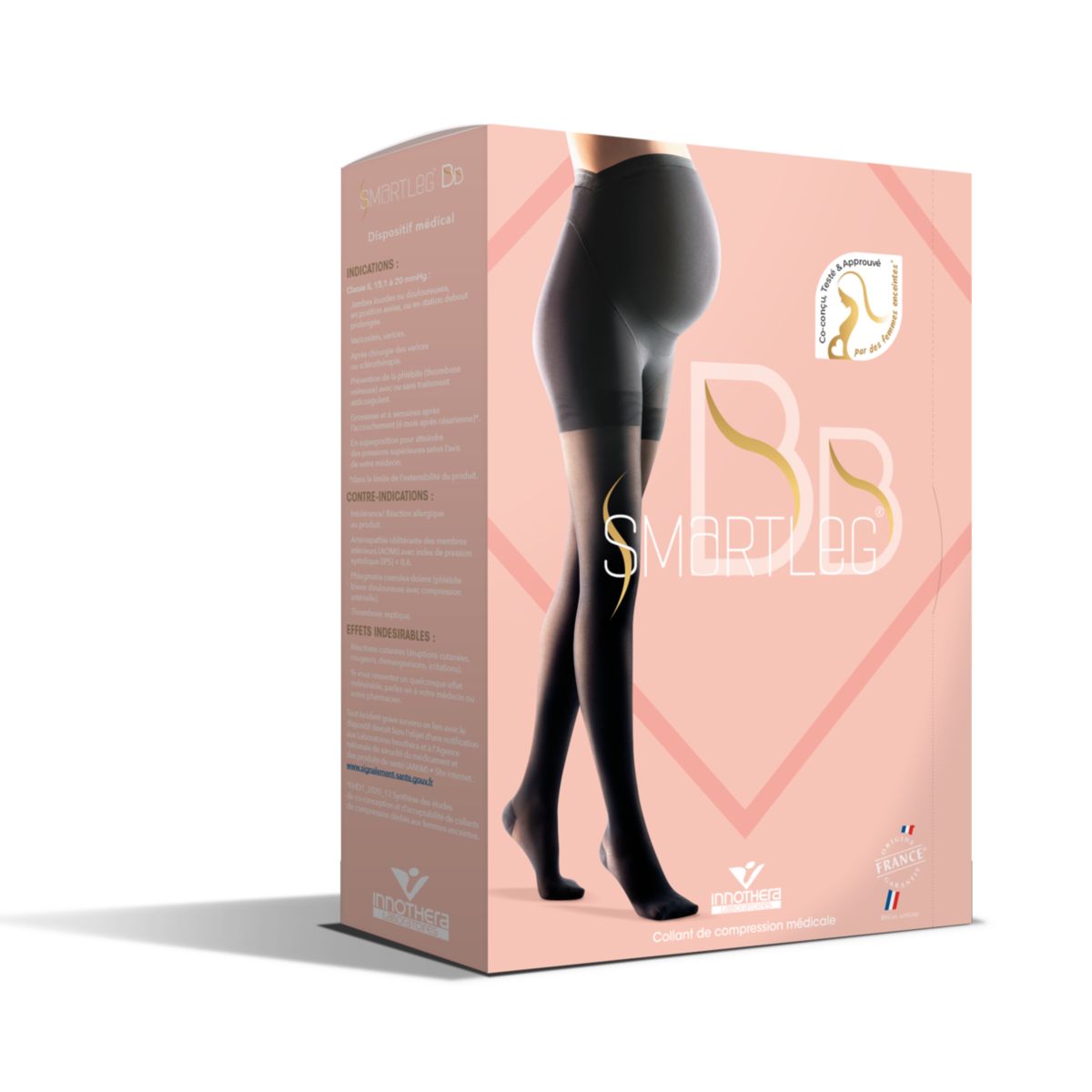 Smartleg BB Semi-Transparent - Collant Femme Enceinte - Classe 2 - Taille 3_plus Normal - Noir "Mystérieuse"