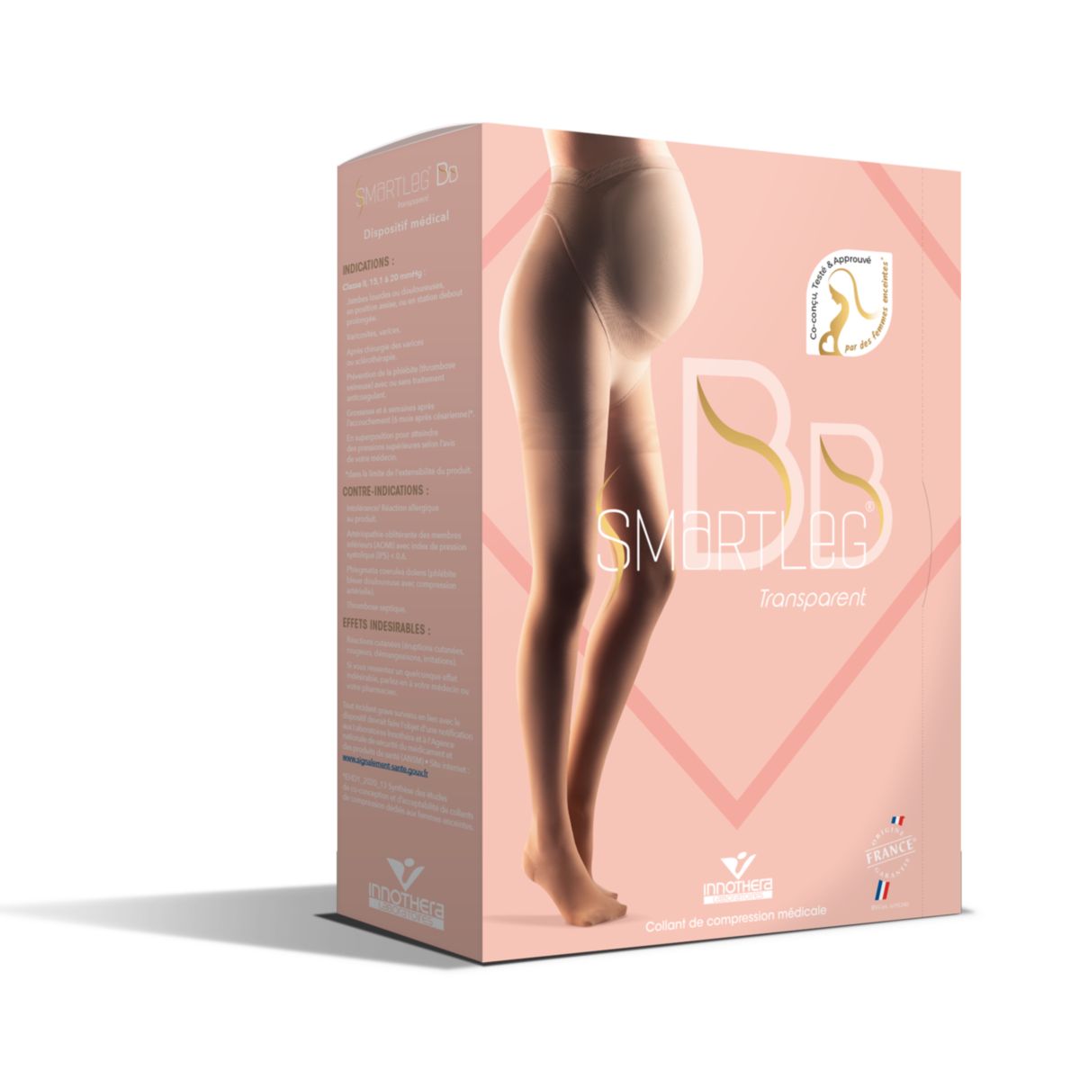 Smartleg BB Transparent - Collant Femme Enceinte - Classe 2 - Taille 1_plus Long - Beige N°1 "Delicate" Intense