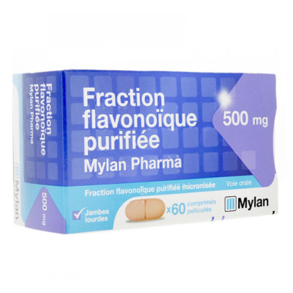 Fraction Flavonoique Purifiee Mylan 500mg - 60 Comprimés Prix