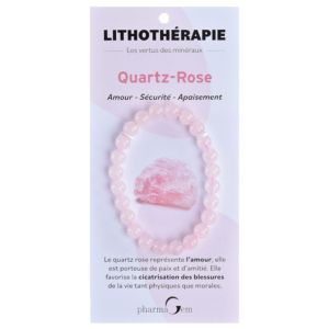 PharmaGem Lithothérapie Bracelet Quartz-Rose 8 mm
