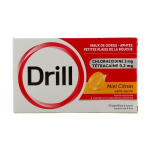 Drill Miel Citron sans sucre 24 pastilles - Pierre Fabre