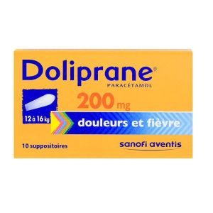 Doliprane 200mg - 10 suppositoires