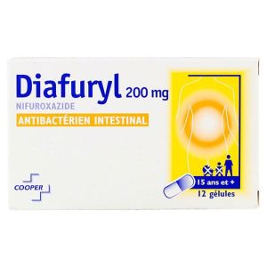 Diafuryl nifuroxazide 200mg 12 gélules plus de 15 ans