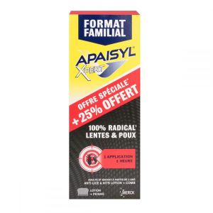 Apaisyl Xpert poux & lentes 200+50ml offerts