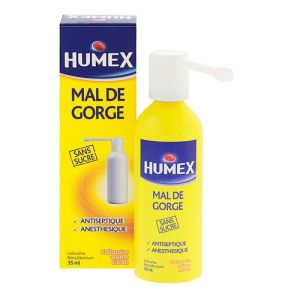 Collutoire Humex pour mal de gorge sans sucre x 35 ml