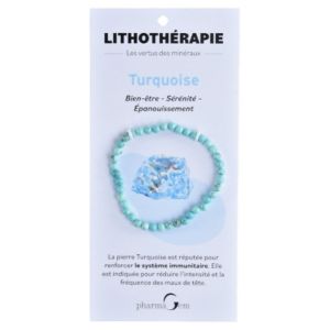 PharmaGem Lithothérapie Bracelet Turquoise 8 mm