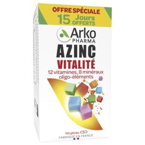 Azinc Vitalite - 120 gélules + 30 gélules offertes