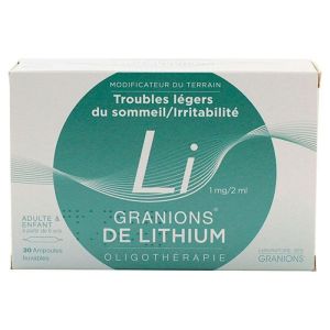 Granions de Lithium 30 ampoules