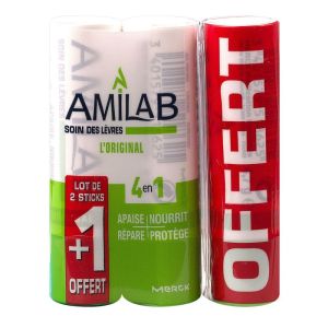 Amilab soin lèvres 3x4,7g (avec 1 stick offert)