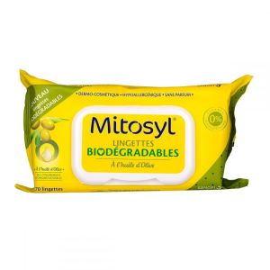 Lingettes biodégradables Mitosyl à l'huile d'olive x 70