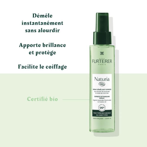 Spray démêlant express - Spray démêlant cheveux bio - NATURIA 200 ml