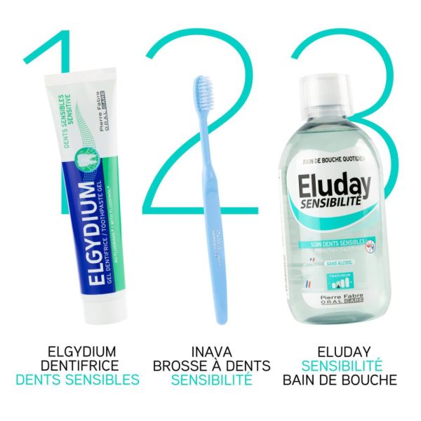 Eluday Sensibilité - bain de bouche quotidien soin dents sensibles 500 ml