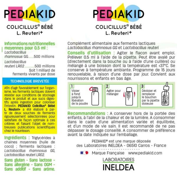 Colicillus Bébé pour coliques du nourrisson Flacon de 8ml