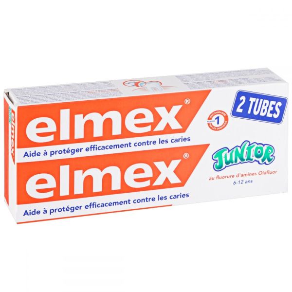 Dentifrie Elmex Anti-Caries Junior 6-12 ans 75ml x2