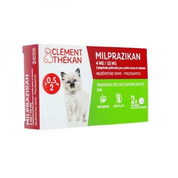 Milprazikan 4 mg/10 mg pour petit chat et chaton - 2 comprimés