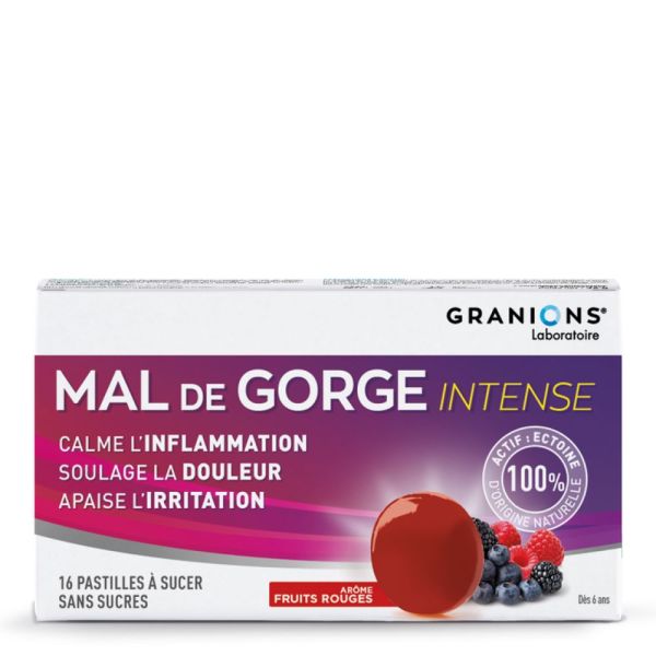 Mal de Gorge Intense Fruits Rouges - 18 Pastilles
