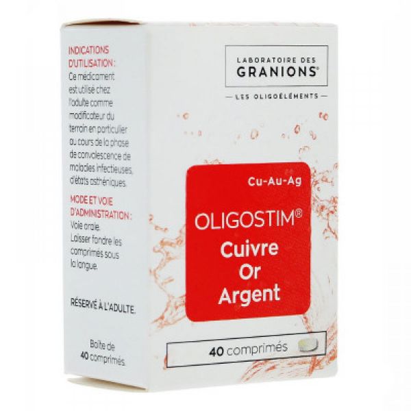 Oligostim Cuivre Or Argent 40 comprimés