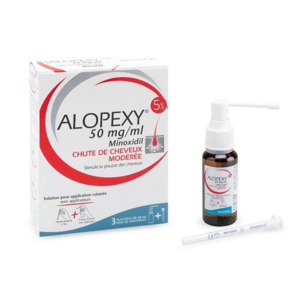 Alopexy 5% solution pour application cutanée Pierre Fabre - 3 x 60 ml