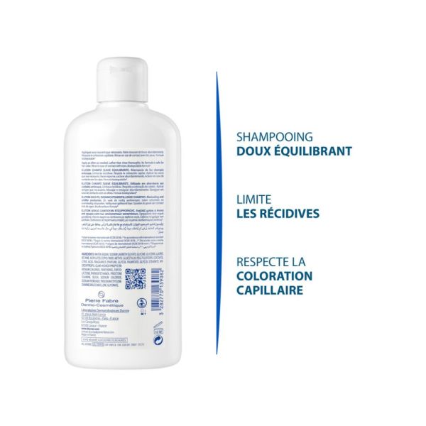 Elution - Shampooing doux équilibrant - Complément des traitement antipelliculaire 400 ml