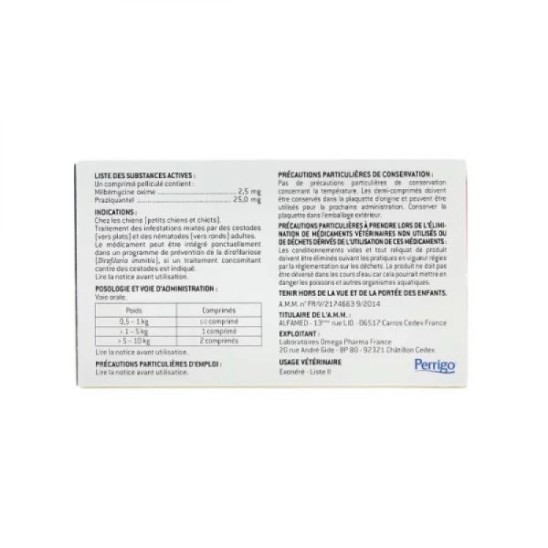 Milprazikan 2,5 mg/25 mg pour petit chien et chiot - 2 comprimés