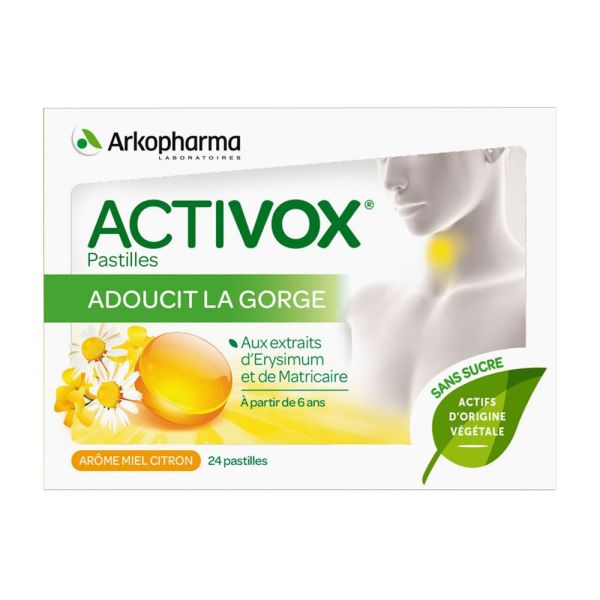 Arkopharma Activox Adoucit La Gorge Miel Citron 24 pastilles