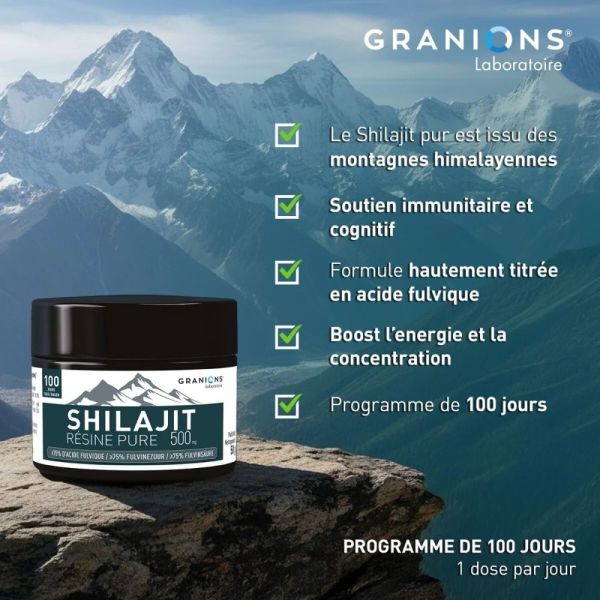 Shilajit Resine Pure 500Mg - Pot 50G