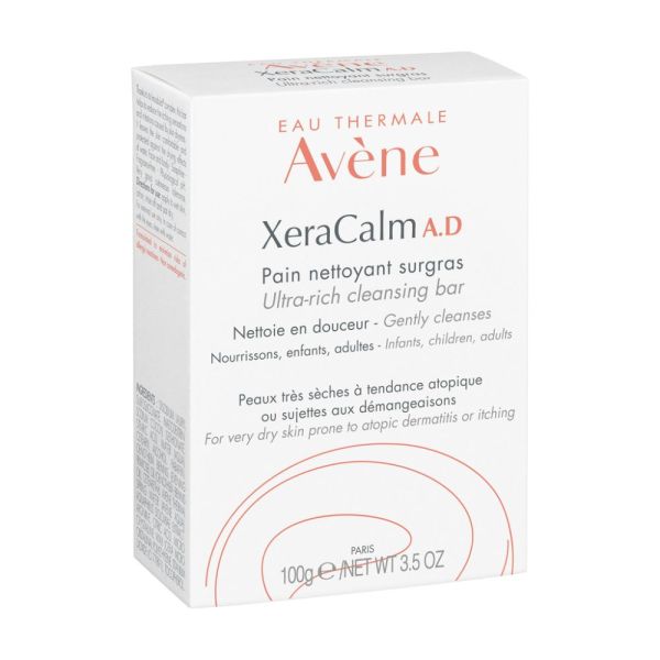 XeraCalm A.D Pain nettoyant surgras peaux très sèches sujettes à l'eczéma atopique et aux démangeaisons Offre spéciale duo 100 g