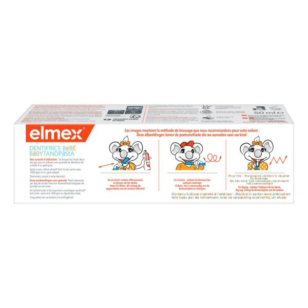 Dentifrice Elmex Anti-Caries Bébé 0-3 ans 50ml