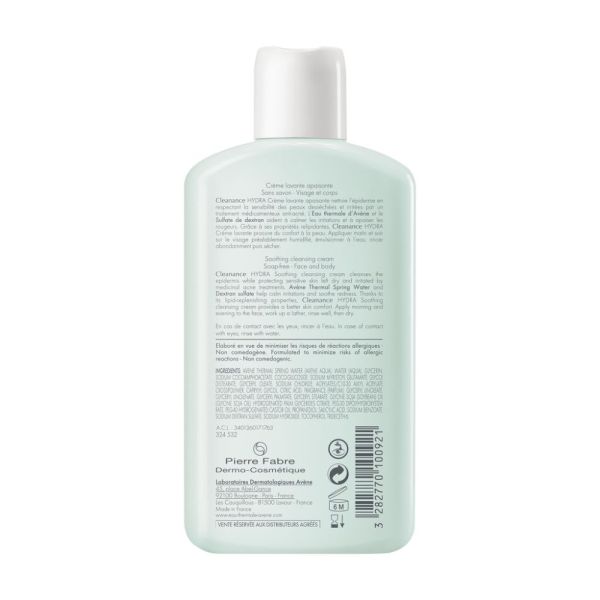 Cleanance HYDRA Crème lavante apaisante peaux desséchées et irritées par traitements 200 ml