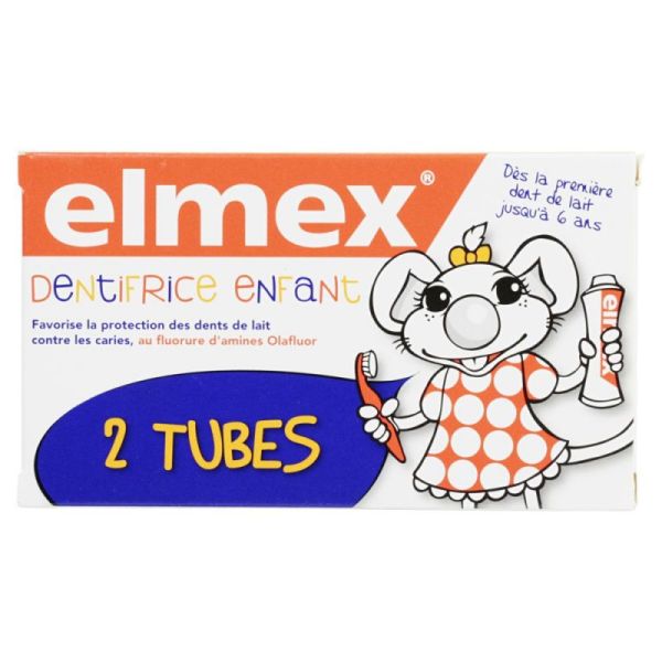 Dentifrice Elmex enfant jusqu'à 6 ans - 2 x 50 ml