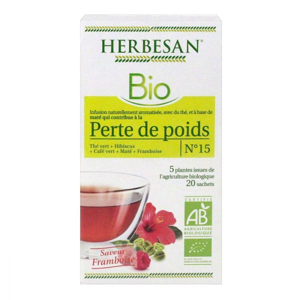 Herbesan infusion bio sachets - Tisane Perte de poids - Minceur