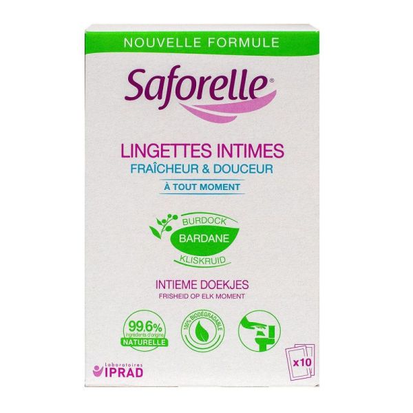 Lingettes intimes fraîcheur 10 sachets individuels