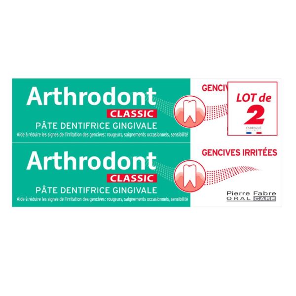 Arthrodont  - Classic  Pâte dentifrice gingivale Gencives sensibles - Offre spéciale duo 2X75ml