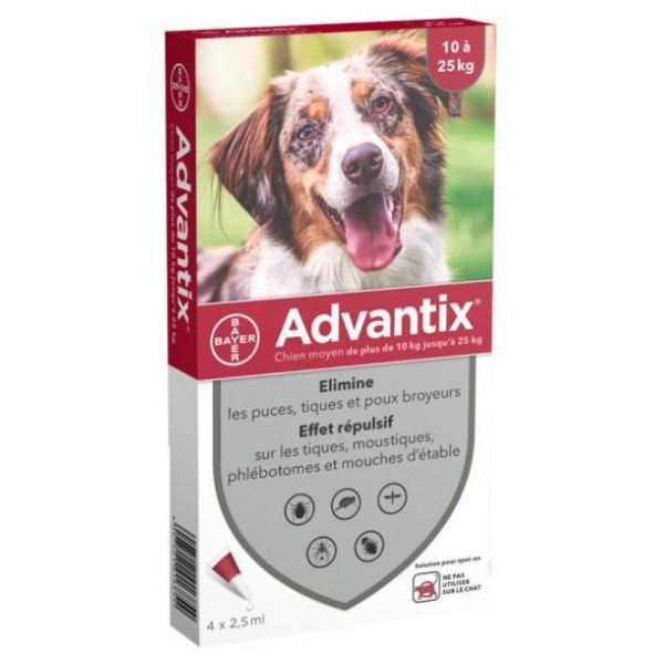 Advantix Moyen Chien Spot-On - 4 pipettes