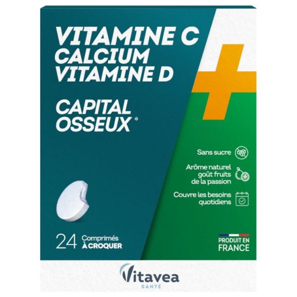 Vitamine C + Calcium + Vitamine D - 2x12 comprimés