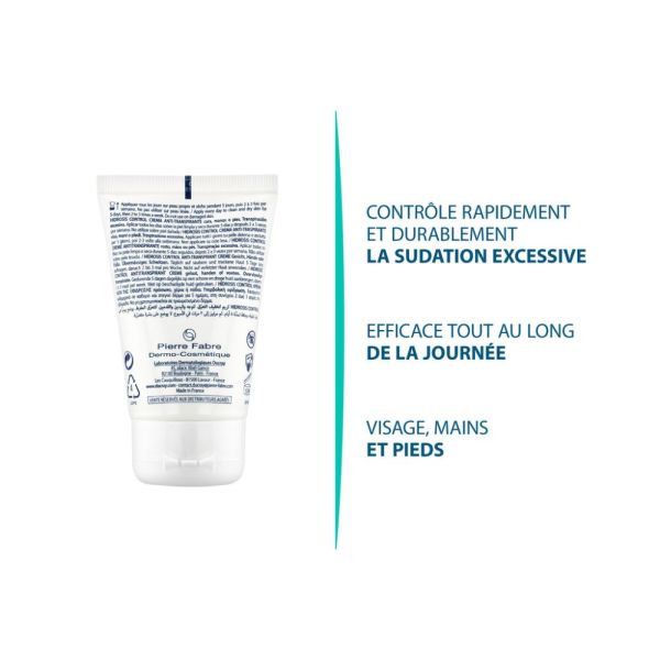 Hidrosis Control - Crème déodorant anti transpirante visage, mains et pieds - Transpiration excessive 50 ml