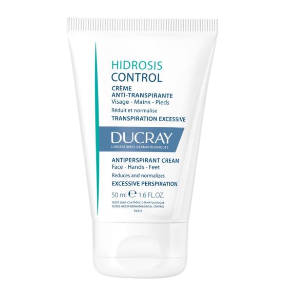 Hidrosis Control - Crème déodorant anti transpirante visage, mains et pieds - Transpiration excessive 50 ml