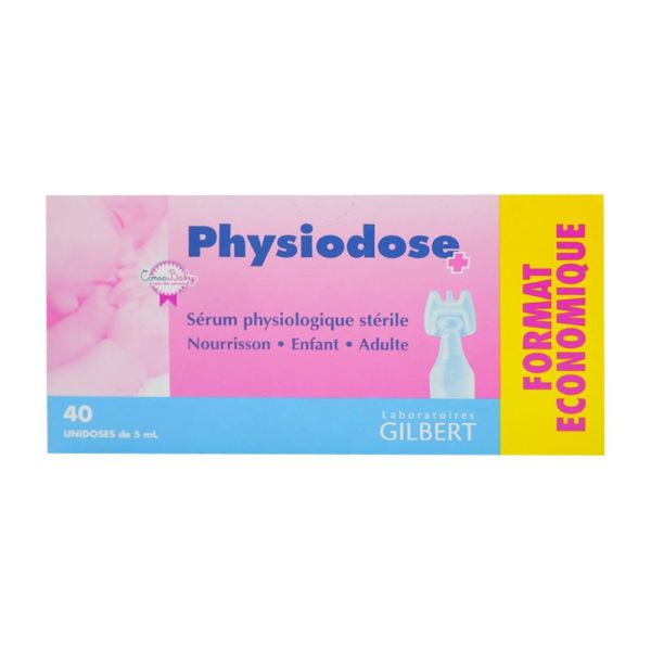 Physiodose Sérum physiologique stérile Gilbert 40 Unidoses 5 ml