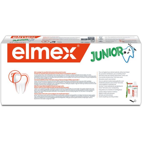 Dentifrie Elmex Anti-Caries Junior 6-12 ans 75ml x2