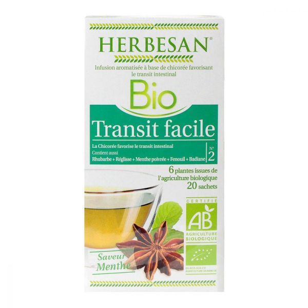 Acheter Herbesan Tisane Bio Transit Facile N°2 - 20 sachets