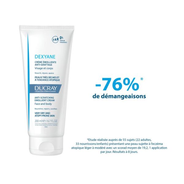 Dexyane - Crème émolliente anti-grattage peaux très sèches et à tendance atopique 200 ml