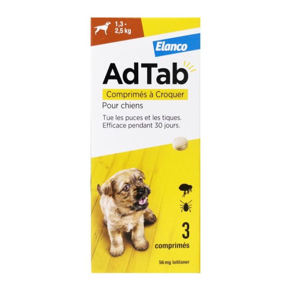 Adtab 56mg Chien 1,3-2,5kg - 3 Cpr