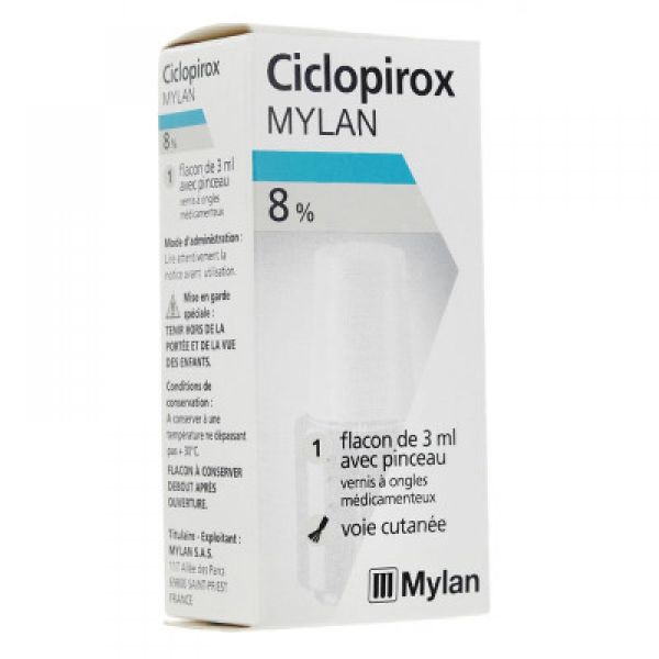 Ciclopirox 8% Vernis à Ongles - Flacon de 3ml