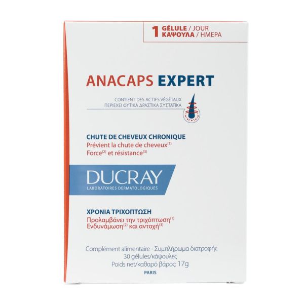 Ducray Complément alimentaire Chute de cheveux ANACAPS EXPERT 30 u