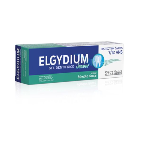 ELGYDIUM Junior menthe douce 7/12 ans - dentifrice enfant 50 ml