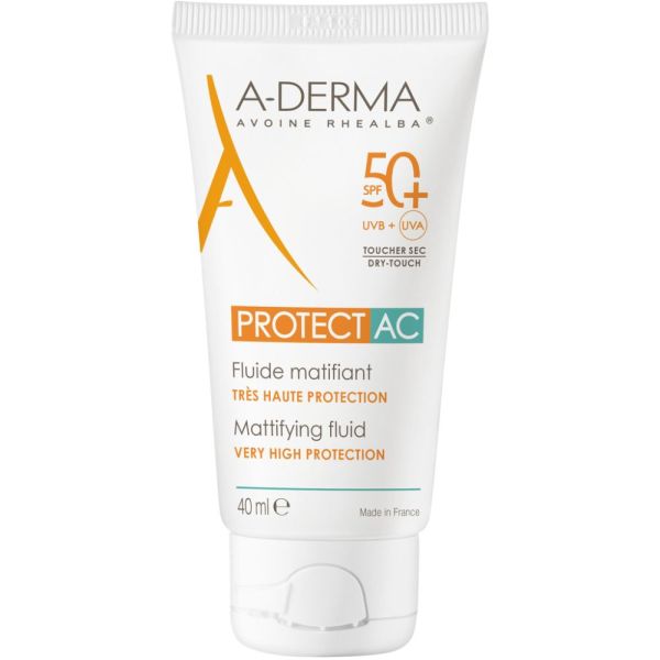 Fluide solaire visage matifiant SPF50+ PROTECT AC 40 ml