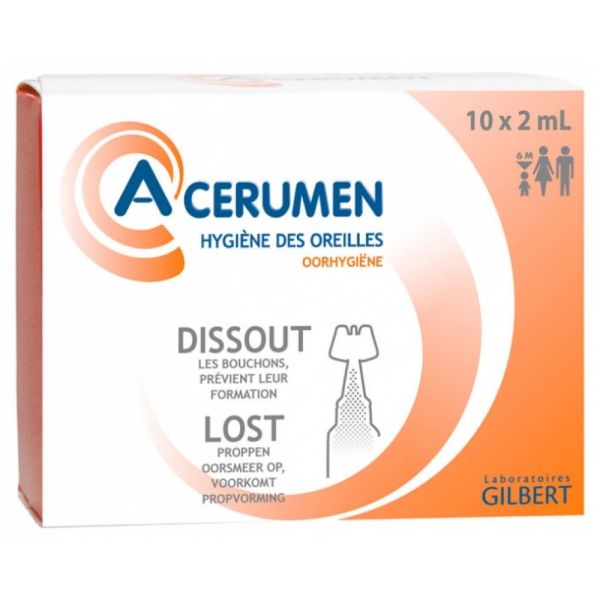 A-cerumen hygiène des oreilles 10 Unidoses de 2ml